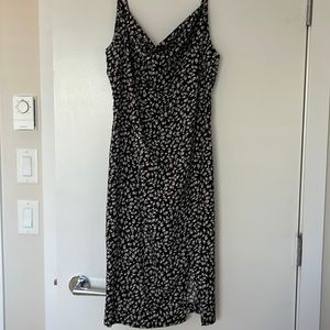 Black midi cowl neck dress